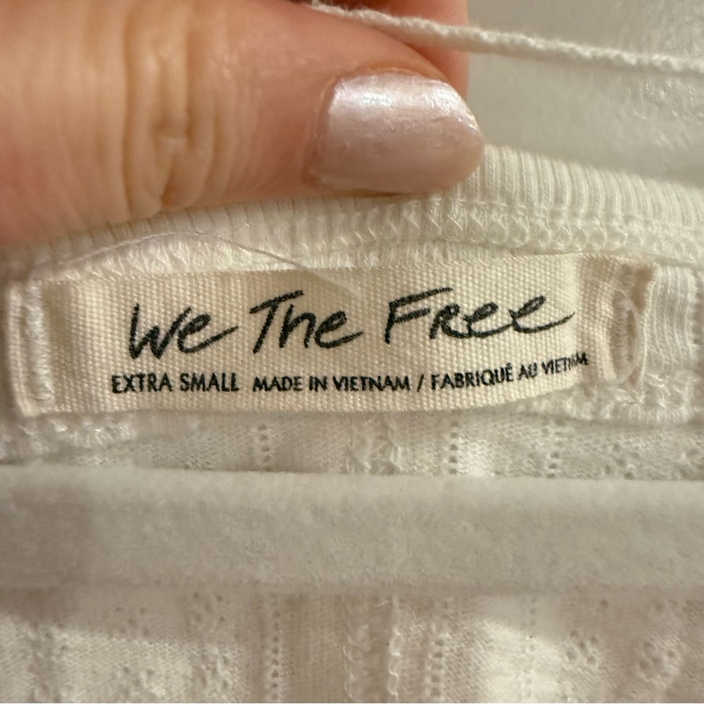 Free People-We The Free Cream Long Sleeve Pointelle Top-Eyes on You-Birch - Picture 4 of 12